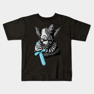 Clowns Are Evil - Black and White (and Blue) Kids T-Shirt